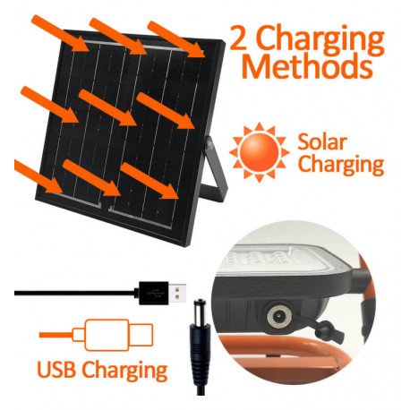 Proyector LED solar portátil 50W 3CCT IP65 para exterior