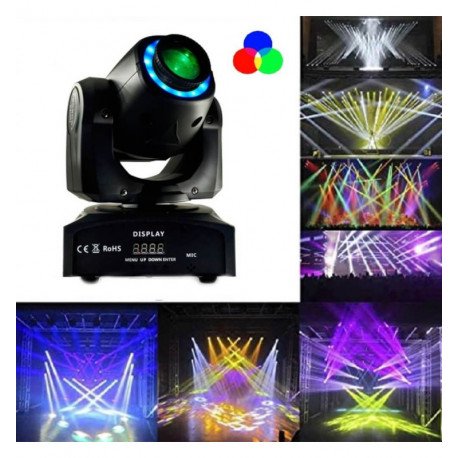 Led-schijnwerper 30W Boston mobiel DMX 7 kleuren en 7 gobos