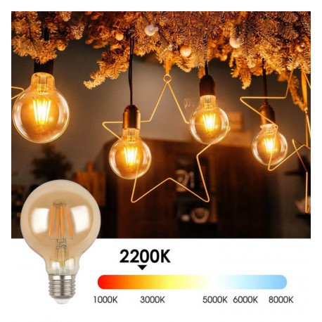 Bombilla LED Filamento Vintage 6W E27 G80 Gold regulable