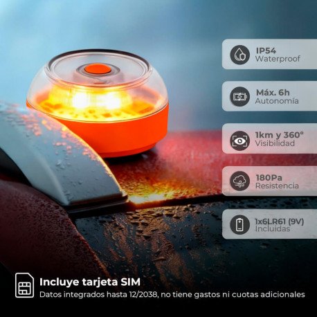 Led-baliza V16 nood DGT met geolocatie 3.0
