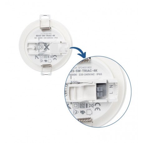 Downlight LED 5W IP65 dimbaar TRIAC voor vochtige ruimtes