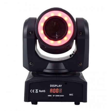 Led-schijnwerper 30W Boston mobiel DMX 7 kleuren en 7 gobos