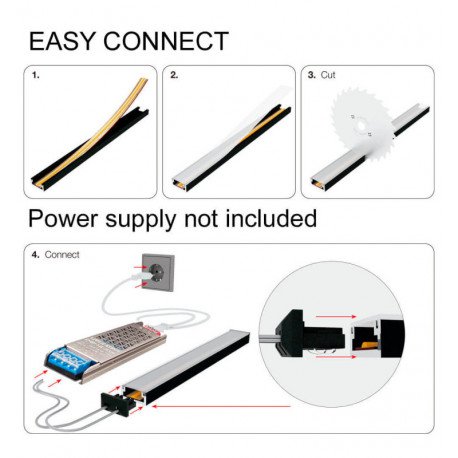 LED-strip 12V 26W EASY CONNECT 2 meter COB FREE CUT (knipbaar)