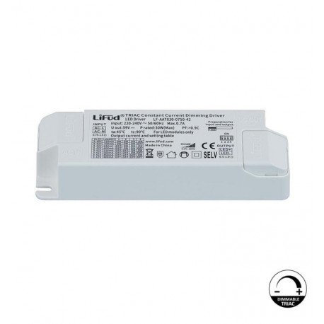 LED TRIAC Dimmable Driver LIFUD No Flicker 9-42V 400-750mA