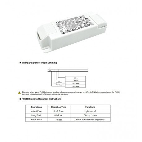 LED Driver DALI/PUSH 30W No Flicker 9-42V 400-750mA