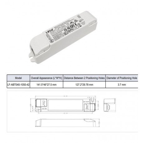 LED TRIAC Dimmable Driver LIFUD 25-42V No Flicker up to 40W