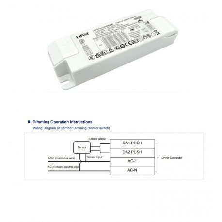 LED-driver DALI/PUSH 9-42V 700-1050mA no flicker tot 40W