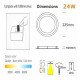 Downlight LED 24W rond dimbaar UGR17 met LIFUD OSRAM driver