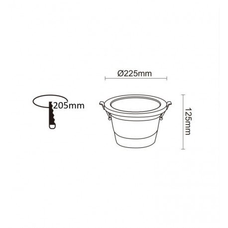 Downlight LED 60W GXtronic 3CCT CRI+92 IP65, inbouw Ø205mm