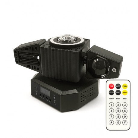 LED-schijnwerper met bewegend kop 50W RGBW, laser en DMX512 (19CH)