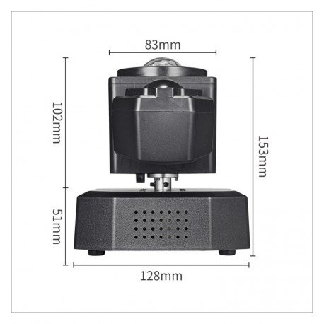 LED-schijnwerper met bewegend kop 50W RGBW, laser en DMX512 (19CH)