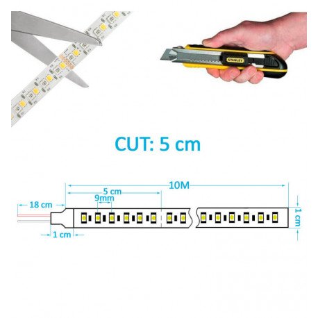 Tira LED 24V RGB+CCT 10m IP20 para decoración interior