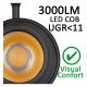 Ledschijnwerper 30W 1-fase carril PARIS zwart 24° UGR11