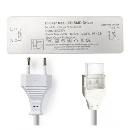Flicker Free voeding 220V voor ledstrip 10mm 250W