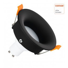 Downlight LED 6W empotrable circular negro IP65 para baño