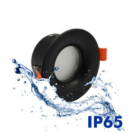 Ronde inbouw downlight led 6W zwart IP65 voor badkamer