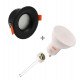 Downlight LED 6W empotrable circular negro IP65 para baño