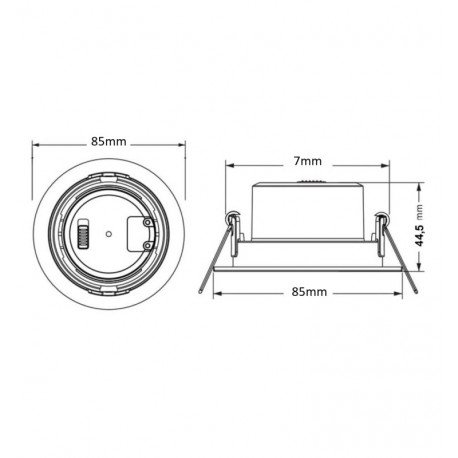 Downlight LED 6W empotrable circular negro IP65 para baño