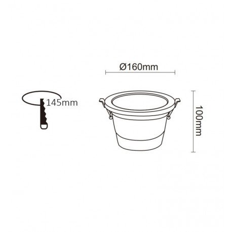 Downlight LED 40W inbouw dimbaar IP65 3CCT CRI+92