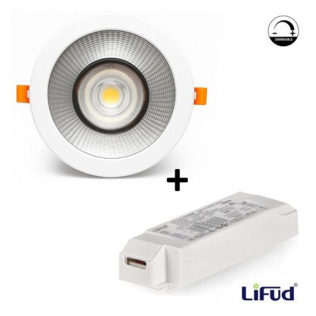 Downlight LED 40W inbouw dimbaar IP65 3CCT CRI+92