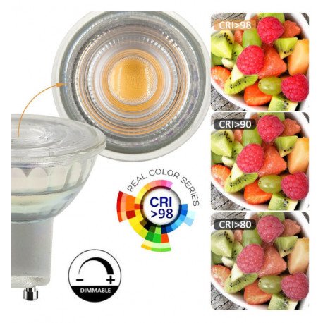 Wand- en plafondlamp led 8W TRIAC kantelbaar 24° CRI+98 zwart