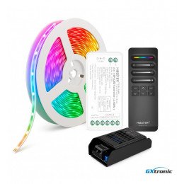 LED-strip 24V RGBIC digitaal COB 9W/m 5m met SPI-controller