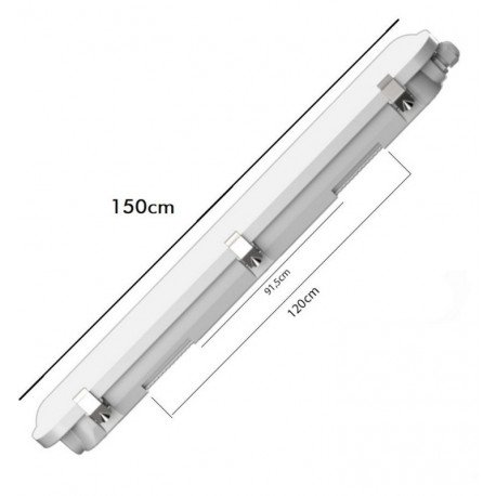 LED-waterdichte reglette 55W 150cm 3CCT IP65 COREPLUS Philips CertaDrive