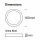 Opbouw ledpaneel circulair 15W 4CCT UGR19 26mm