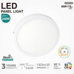 LED plafond-opbouw rond 24W 4CCT UGR19 CRI92