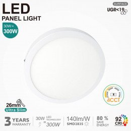 Plafondlamp led rond 30W 4CCT UGR19 CRI92