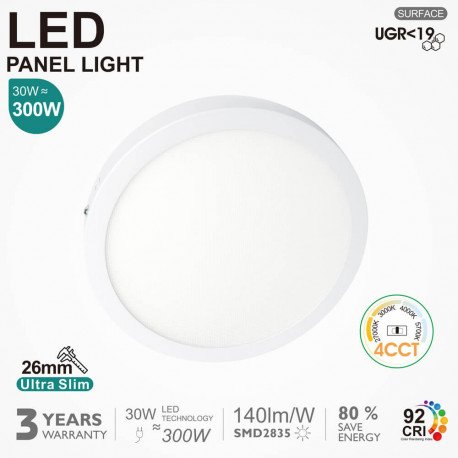 Plafondlamp led rond 30W 4CCT UGR19 CRI92