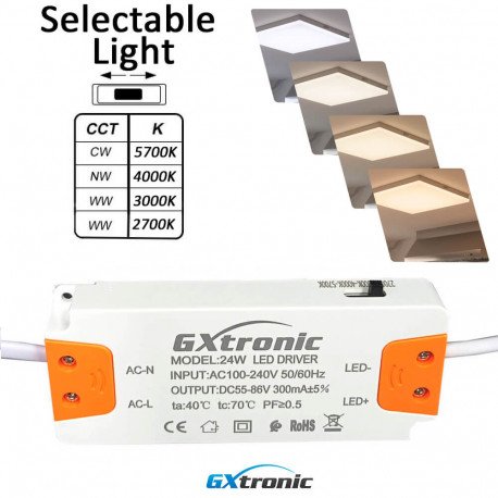 Panel LED Cuadrado 24W 4CCT UGR19 26mm CRI92
