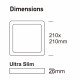 LED vierkant paneel opbouw 24W 4CCT UGR19 26mm CRI92