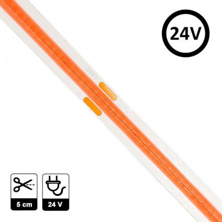 LED COB Strip Magenta 24V 10W/m, 5cm Cut