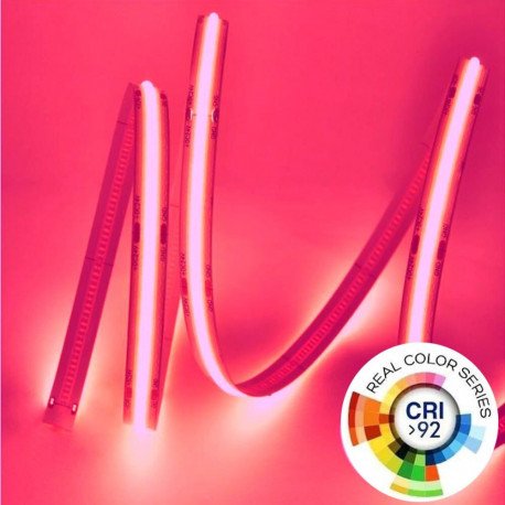 Tira LED COB 24V magenta 10W/m para carnicerías, corte 5cm