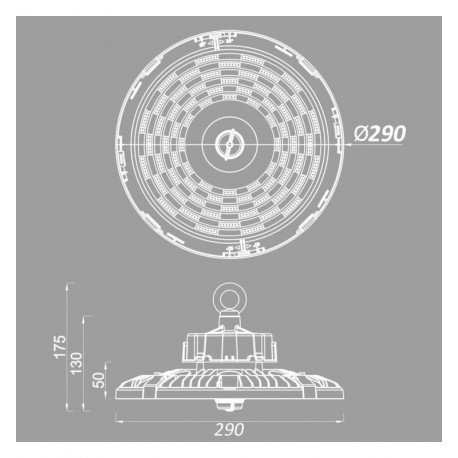 LED High Bay UFO 150W 3CCT Zhaga Plug & Play 1-10V