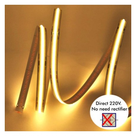 Tira LED COB 220V 20W/m IP67, 1600Lm/m, corte 10cm