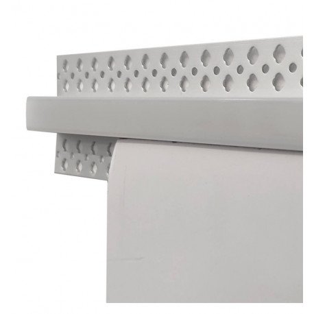 Perfil aluminio enrasado para tiras LED en pladur/yeso, 2 m