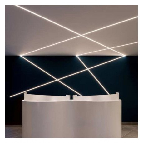 Inbouw aluminium profiel vlak voor ledstrips in pladur/gips, 2 m