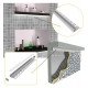 LED Strip Recessed Aluminum Profile, 2 m, Single Flange