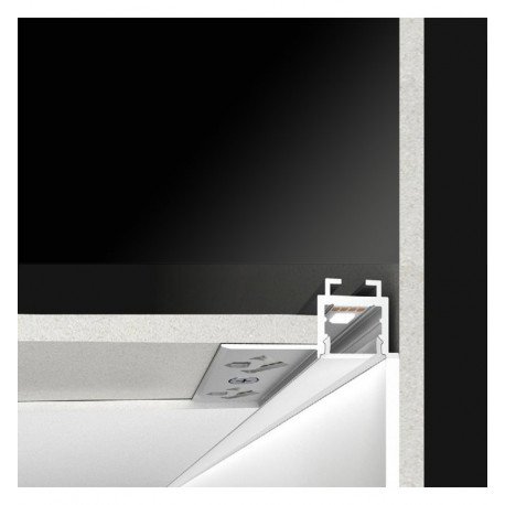 LED Strip Recessed Aluminum Profile, 2 m, Single Flange