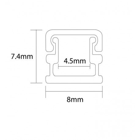 Perfil Aluminio Superficie Mini para Tiras LED ultrafinas 2 m