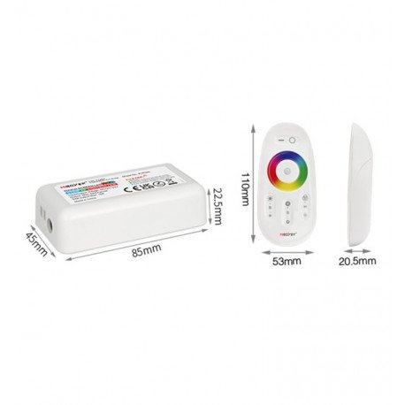 LED-strip RGBW controller DC12-24V met RF 2,4GHz afstandsbediening 6A/CH