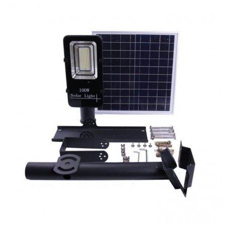 Farola LED solar 100W programable para exterior con mando