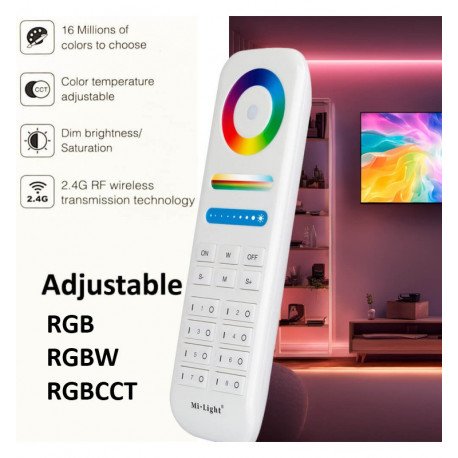 RF 2.4GHz Remote Control for RGB LED Strips (8 Zones)