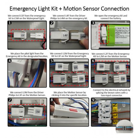Panel Estanco LED 40W IP66 con emergencia y radar 120cm 3CCT