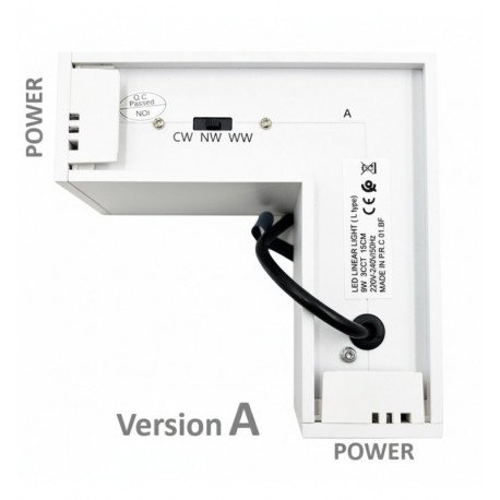 Conector LED angular 9W POLARIS 90º para interconexión lineal 3CCT