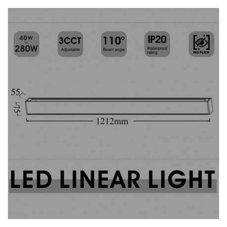 LED Hanging Tube 20W Linear Interconnection 3CCT 60cm