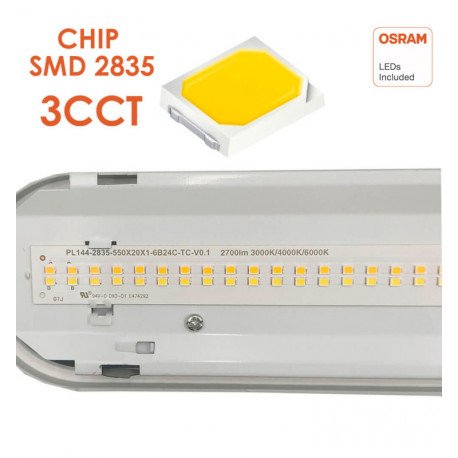 LED Armatuur waterdicht  40W 120cm 3CCT IP66 GXtronic