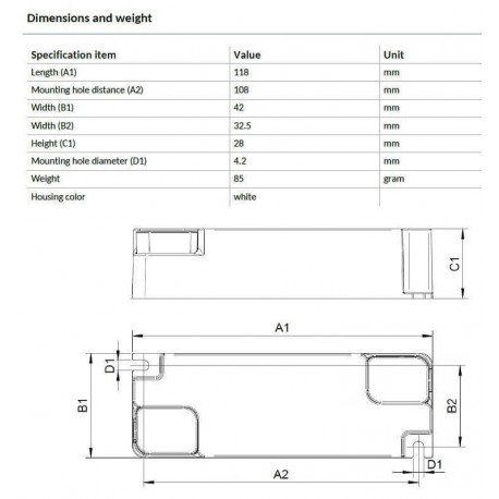 Philips led-driver 42W 1050mA voor armaturen